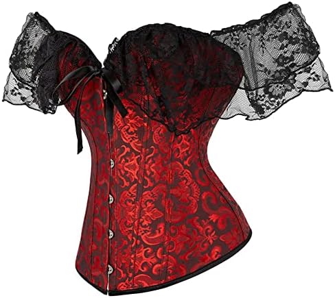 Corset Top for Women Renaissance Steampunk Bustier Top Sexy Lace Up Corset Top Festival Pirate Halloween Costume