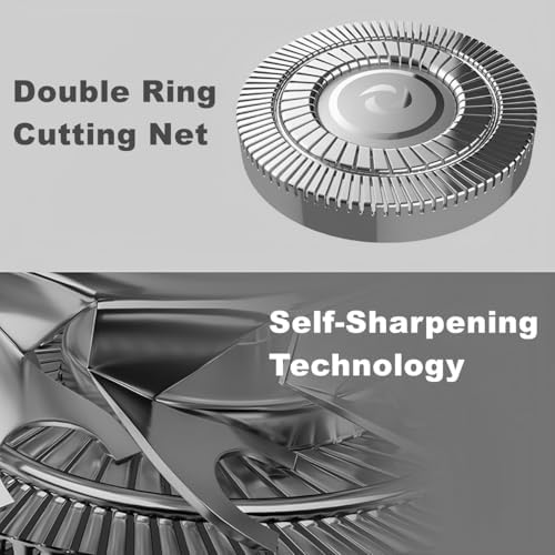 6 Blades Head Shaver Replacement Heads,6D Head Shaver Replacement Blades Compatible with Many Brand Bald Shavers for Men,Waterproof,Wet and Dry Use for Home and Travel,2 Pack.