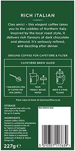 Taylors of Harrogate Rich Italian Lifestyle Ground Coffee (1 X 227G)