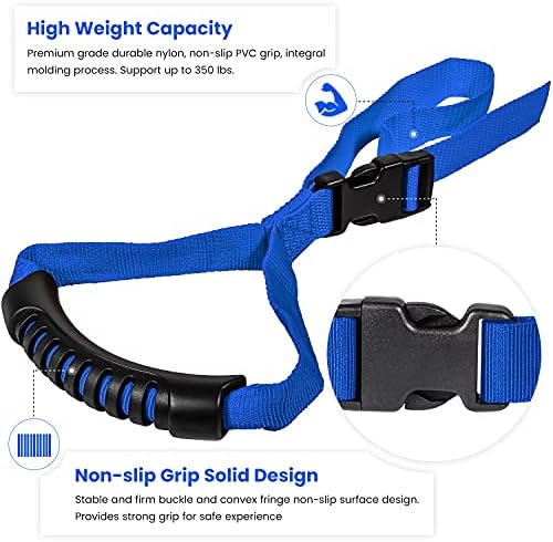 E-cowlboy Auto Cane Grab Handle - Adjustable Standing Aid Safety Portable Vehicle Support Bar With Nylon Grip - Mobility Assist Device (Blue)