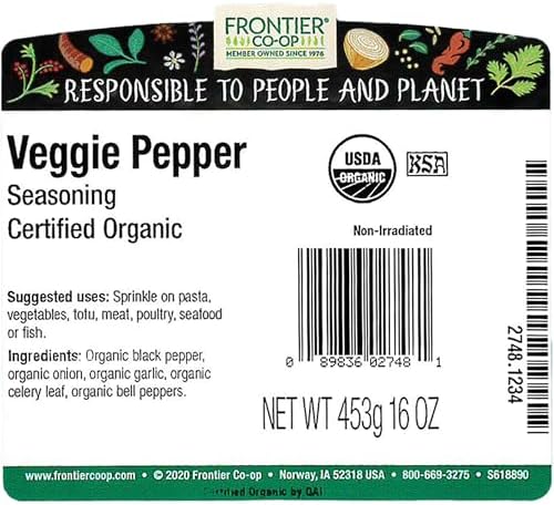 Frontier Co-op Organic Veggie Pepper 1lb