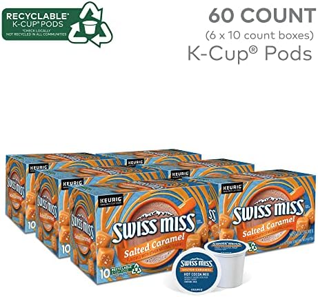Swiss Miss Salted Caramel Hot Cocoa, Keurig Single Serve K-Cup Pods, 10 Count (Packs of 6)
