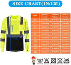 AYKRM Safety T Shirt Reflective High Visibility hi vis Long Sleeve T Shirt (XS-6XL)