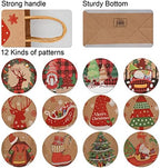 CSYY Xmas Kraft Gift Bags, 12 PCS Christmas Paper Bag with Handle, Party Bags for Present, Xmas Paper Party Favor Gift Bags for Christmas Supplies(21 x 15 x 8 cm)