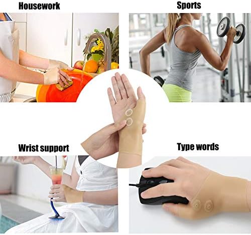 Thumb Wrist Support Brace (2 Pcs),Elastic Gel Arthritis Fingerless Glove for Pain Relief, Waterproof Wrist Compression Sleeve Splint for Sprained, Tendonitis, Carpal Tunnel, Hand Joint Pain, Arthritis