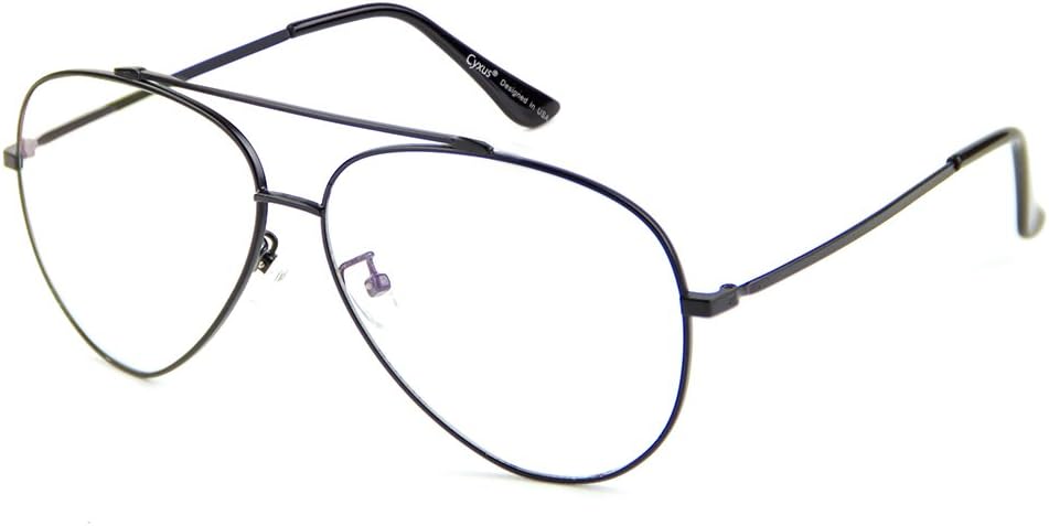 Cyxus Davos French Ma-con Style Aviator Glasses Blue Light Blocking Eyeglasses for Computer UV Protection Anti Eyestrain 8805