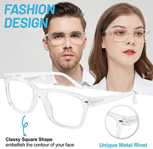 4 Pack Reading Glasses with Spring Hinges, Rectangle Readers for Women Men 1.0 1.25 1.5 1.75 2.0 to 4.0