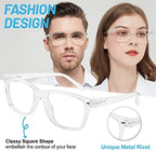4 Pack Reading Glasses with Spring Hinges, Rectangle Readers for Women Men 1.0 1.25 1.5 1.75 2.0 to 4.0
