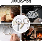 Lakei Magnifying Glass,10X Handheld Reading Magnifying Glass， 75mm Shatter Resistant Lens, Non-Slip Handle, Suitable for Elderly Reading, Adults Close Work, Hobbies and Science (Gold)
