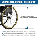 1 Pair 20/22/24 inch Wheelchair Push Rim Covers, Non-Slip Wear-Resistant Hand Push Protective Cover, Silicone Wheelchair Handrim Covers, Rear Wheel Grips Cover,Copper,24inch