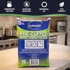 Dano Pre-Cuffed Paper Trash Compactor Bags (12 Pack) | Heavy Duty Kitchen Garbage Compactor Bags & Liners | 11 Gallon Precuffed Garbage Bag for Compactor | Eco-Friendly Trash Compactor Bag