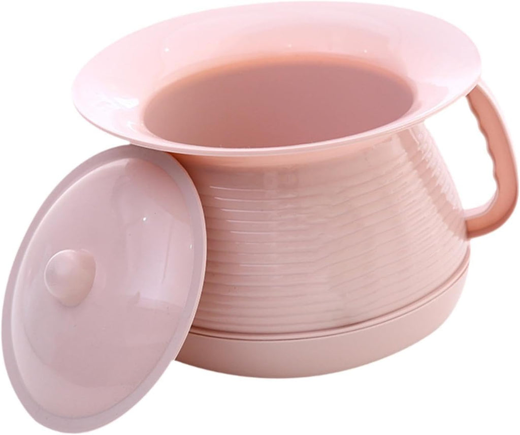 Spittoon with Lid Covered Night Urinal Compact Bedside Commode Bucket Pot for Children for Bedroom Emergency Home Use, Pink