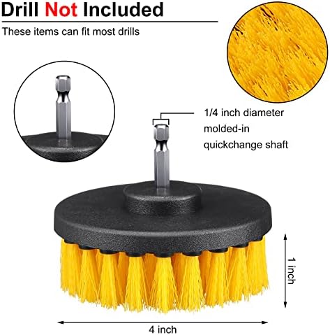 Remerry 6 Pcs Drill Brush Attachment Power Scrubber Cleaning Kit Multi Purpose Set Brushes for Bathroom Surfaces Tub Grout Shower Kitchen Tile Auto Car Boat