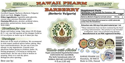 Barberry Liquid Extract, Barberry (Berberis Vulgaris) Dried Root Bark Tincture Supplement 2 oz