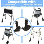 4 PCS Walker Ski Glides 4302 for EZ Fold-N-Go Walker and Able Life Space Saver Walker, Durable Mobility Aid Glide for Stability, Black
