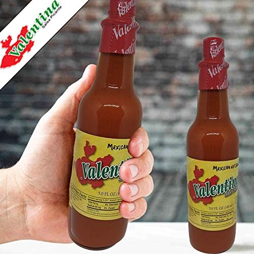 Valentina Salsa Red Hot Sauce | Mexican Picante Salsa All Natural, Vegan, Spice Mix Made From Red Peppers Perfect for Chips, Fast Foods, Lunch, Snacks or More 5 Ounce ( 148 ml )