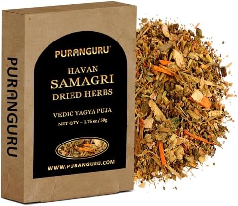 Havan Samagri for Puja | 50g/1.76 oz | Vedic Yagya Puja Hawan Samagri | Fragrant Natural Dried Herbs for Burning | Home Havan Kund Homam Samagri | Energy Cleansing, and Spiritual Protection
