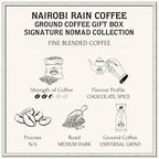 Bacha Coffee | Nairobi Rain Fine Blended, Ground Beans, Medium Dark Roast, 100% Arabica Specialty Coffee, 250g Signature Nomad Collection, Gift Box