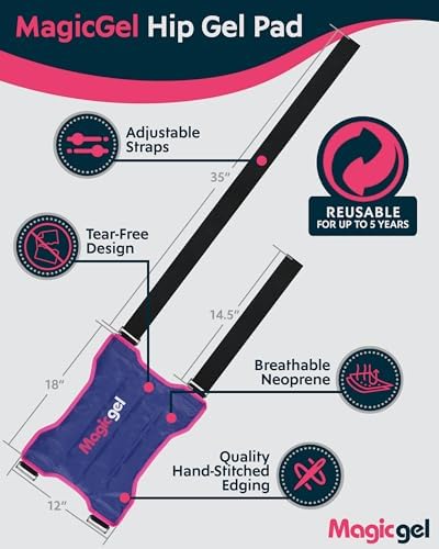 Magic Gel Hip Ice Pack Wrap - Reusable Cold Pack for Hip Bursitis, Hip Replacement Surgery and Hip Flexor Pain. Hip ice wrap for Inflammation, Swelling and Hip Pain Relief