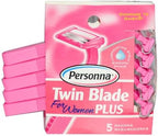 American Safety Razors Personna Twin Blade Plus Disposable Razor With Lubricating Strip for Women - 5 Ea, 5count