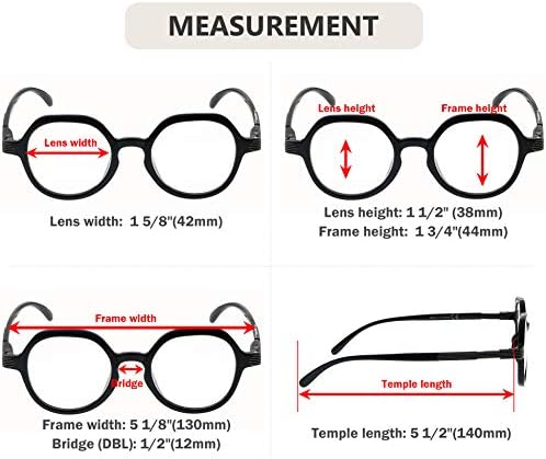 Eyekepper 4 Packing Retro Design Glasses for Women Reading - Vintage Reading Eyeglasses Small Lens Readers Men +2.00
