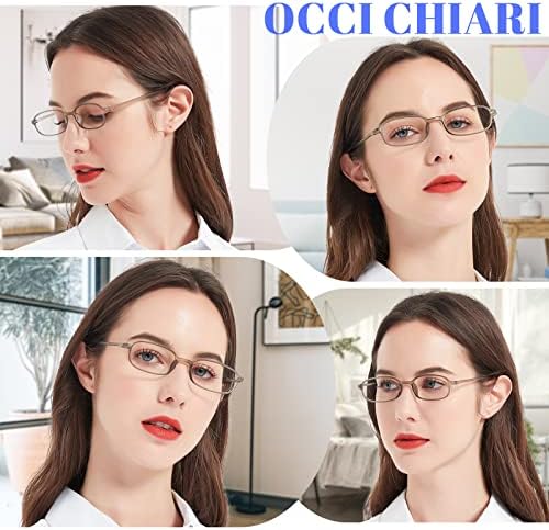 OCCI CHIARI 4 Pack Blue Light Blocking Reading Glasses 2.50 Strength Women Men UV Protection Readers 100 125 150 175 200 225 250 275 300 350 400 (Grey)
