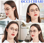 OCCI CHIARI 4 Pack Blue Light Blocking Reading Glasses 2.50 Strength Women Men UV Protection Readers 100 125 150 175 200 225 250 275 300 350 400 (Grey)