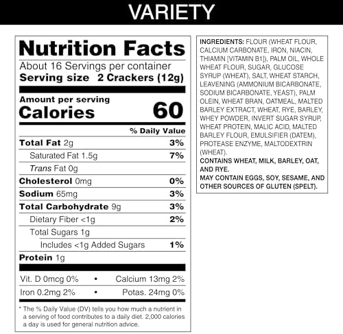 Carr's Entertainment Crackers, Snack Crackers, Party Snacks, Variety Pack, 7.05oz Box (1 Box)