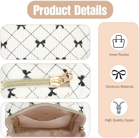 Corduroy Sanitary Napkin Storage Bag with Zipper, Cute Period Bag Pouch, Portable Tampon Holder for Purse that Can Hold Sanitary Napkins, Panty Liners, Tampons, and Menstrual Cups
