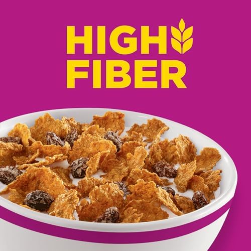 Kellogg’s Raisin Bran Breakfast Cereal, High Fiber, 28g Whole Grain, Large Size, 20.9 oz
