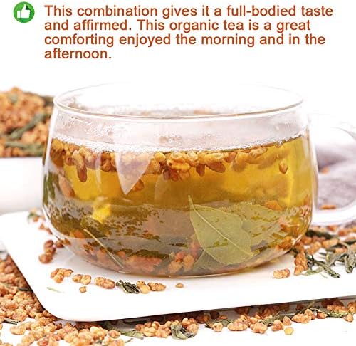 Plant Gift Genmaicha Tea, 玄米茶 Genmai-cha Green Tea with Roasted Rice, Genmaicha - Japanese Loose Leaf Tea - Gen Mai Cha Green Tea, Caffeine Level Low 170G/6oz