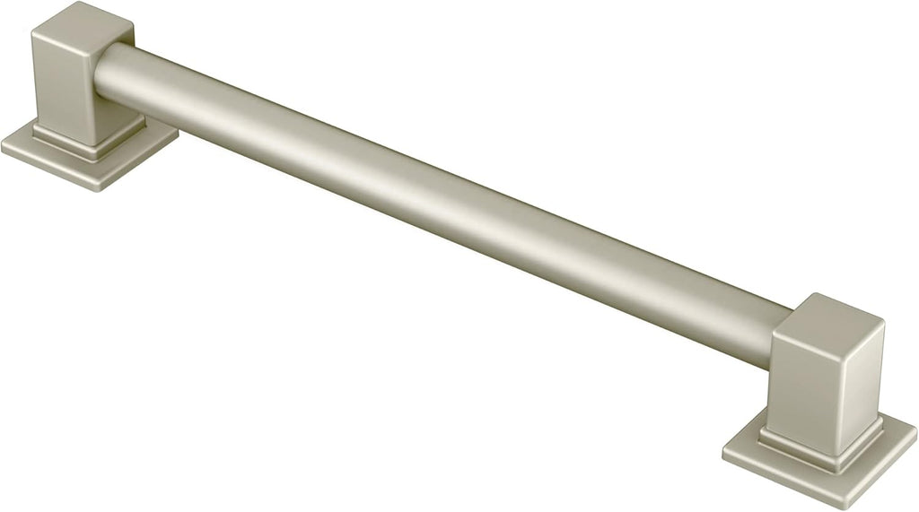 Moen YG8812BN Bathroom Safety 12-Inch Stainless Steel Modern Bathroom Grab Bar, Brushed Nickel
