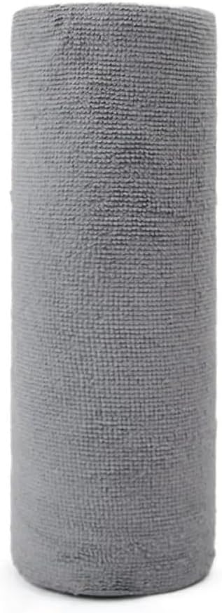 Reusable Cleaning Wipe Household Kitchen Cloth Microfiber Towel Rolls Dish Rags Wash Paper Towel Replacement 1 Roll of 20 Sheets(Gray)