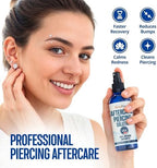 BodyJ4You Piercing Aftercare Spray - Saline Solution Natural Keloid Bump Removal - Ear Piercing Cleaner Nose Septum Belly Button Cartilage - Sea Salt Aloe Vera Rosemary - Fine Mist 2 Fl Oz