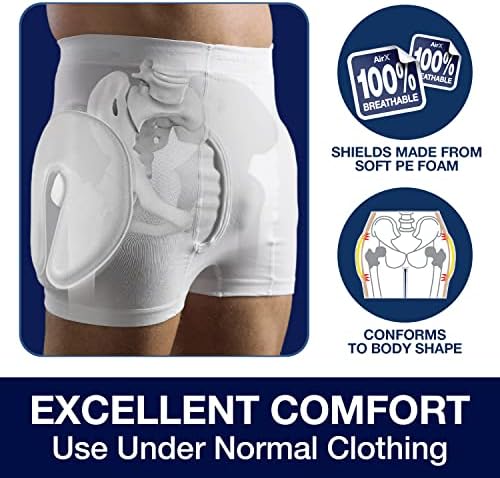 SAFEHIP AirX Men’s Hip Protector Briefs Fall Injury Prevention Hip Support for Elderly Seniors, Breathable, Skin-Friendly and Comfortable (Large 40-48 inches)