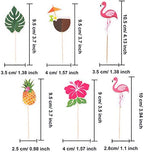 Luau Cupcake Toppers Tropical Cake Decorations Hawaiian Toothpicks Sticks with Flamingo Pineapple Palm Leaves Shape Picks for Summer Beach Theme Party Favors Supplies, 6 Styles (72)