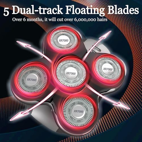 2 Pack Blade Pro Replacement Head Compatible with Remington Balder Pro XR7000, 5 Dual Track Shaver Heads for a Smooth and Close Shave with No-Irritation.