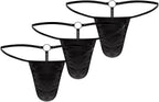 iiniim 3pcs Mens Bulge Pouch Thongs Underwear Spaghetti Straps Low Rise Jockstraps G-string Lingerie