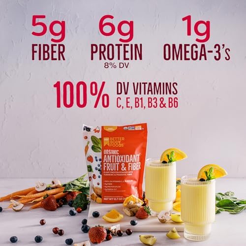 BetterBody Foods Organic Antioxidant Fruit and Fiber Superfood Blend, 12.7 Ounce, Powder