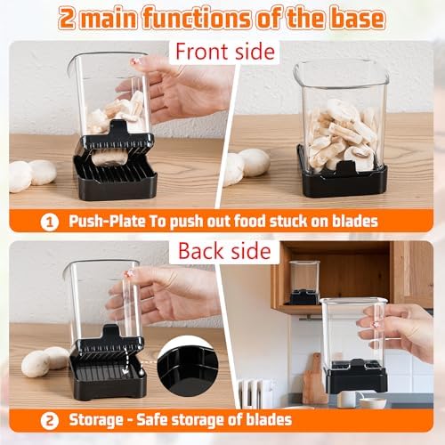 Fruit Slicer Cup for Strawberry, Banana, Hard-Boiled Egg - Detachable Cutter with Push Plate - Rapid & Safe Slicing Kitchen Gadget for Quick Meal Prep (Black)