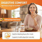 Ginger Gummies 500mg - Turmeric and Ginger Supplement for Digestion, Bloating & Mobility Support - Sugar-Free Lemon Flavor with Black Pepper Extract for Enhanced Absorption, 60 Count
