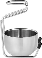 UPSTORE 2 in 1 Shave Cup with Stand Holder Set Stainless Steel Shaving Bowl with Shaving Stand Brush Holder Set Razor Brush Bowl Grooming Tool for Men Beard Care and Cleaning