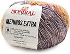 Mondial Extra Merinos in 100 g balls and 245 m. Colour Pink Yellow 951
