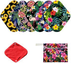 7pcs Set Resuable Menstrual Pads Including 1pc Mini Wet Bag +6pcs Reusable Washable Stay Dry Cloth Menstrual Pad/Women Sanitary Pads/Mama Panty Liners