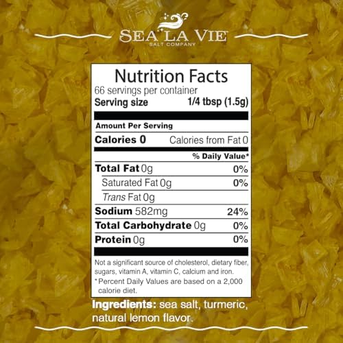 Galil Sea La Vie Salt Flakes, 3.5 Ounces, Pack of 1, Kosher Handcrafted Gourmet Artisinal Finishing Salt Flakes from the Mediterranean Sea (Citrus Limón)