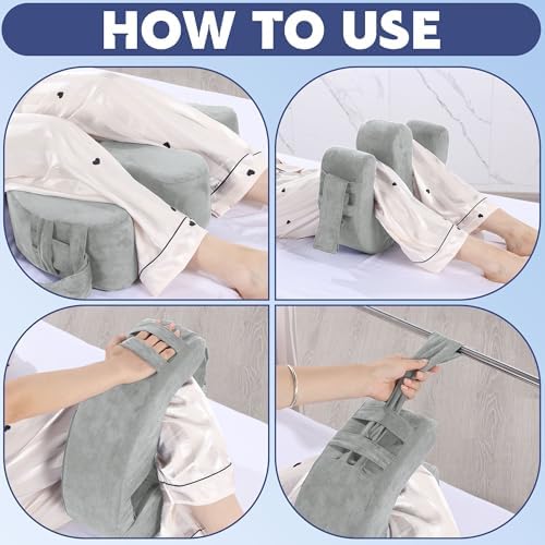 MABOZOO Patient Turning Device with Handle Hole, U-Shaped Velvet Turning Pillow Bedridden Nursing Pillow, Helping The Elderly Turn Over Pillow for The Elderly, Paralyzed, Disabled (Gray)
