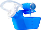 2000ML Portable Male Urinal Mens Potty Reusable Pee Bottle Collector Camping Toilet Travel Thicken 59" Long Scalable Tube with Lid (New Blue with Tube)