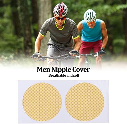 Srliya 50 Pairs of Men's Nipple Cover Stickers, Disposable Nipple Covers Nipple Concealment Prevention Nipple Protector for Sports Black