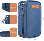 suzamed Insulin Cooler Travel Case, Double Layer Medicine Kit Diabetes Travel Case, Portable Medicine Organizer with 2Pack 150g Ice Pack TSA Approved for Insulin Pens Diabetic Supplies (Blue)