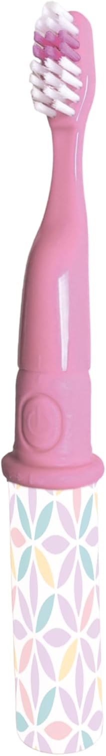 BibenaNova Kids Sonic Toothbrush for Children Ages 3+, Battery Powered, Extra Soft Dupont Bristles, Waterproof, 31,000 VPM | 2 Brush Heads (Light Pink)